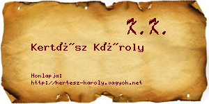 Kertész Károly névjegykártya