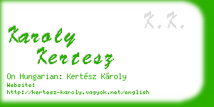 karoly kertesz business card