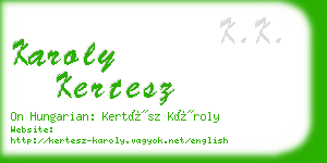 karoly kertesz business card